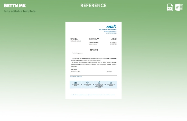 Референтен шаблон за затворање банка во модерен стил Австралија ANZ